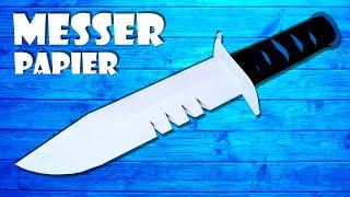 Messer basteln Spielzeug Jagdmesser aus Papier - paper hunting knife DIY craft [4K]