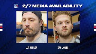 NYR vs PIT: J.T. Miller and Zac Jones Pregame Media Availability | Feb. 7, 2025
