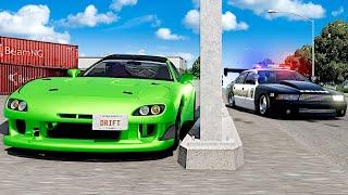 Hiding from the POLICE in DRIFT CARS! (BeamNG)