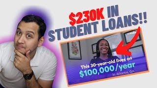 Living on 100K A Year with 230K in Student Loans // (Not a) Millionaire Reacts to Millennial Money