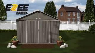 Arrow EZEE Shed Steel Storage Shed  10ft. x 8ft. High Gable Charcoal with Charcoal Trim Model# EZ108