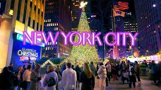 NEW YORK Christmas Vibes Walking Tour  Night Walk in Manhattan, NYC