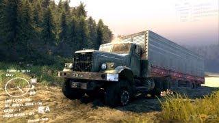 Spin Tires Dev Demo July 2013 - Kraz With Road Tires + Trailer Test Drive