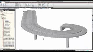 Curved Concrete Box Girder Bridge 3D FEA Model Render View