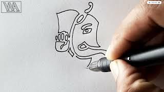 Lord Ganesha Pen Sketch | Easy and Detailed Drawing #kids #drawing #video