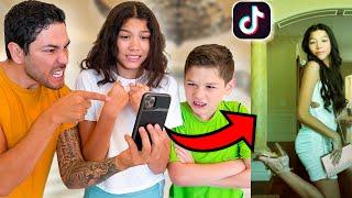 STRICT SON & DAD REACT TO 13 YEAR OLD'S TIKTOK VIDEOS !! **EXPOSED** | Familia Diamond