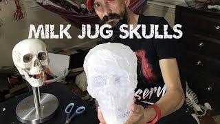 Cheap milk jug skull tutorial - easy way to make skulls