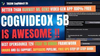 CogVideoX 5B (Upgraded) : Best Open Source Text to Video Beats Runway Gen2 Full Guide (100% Free)