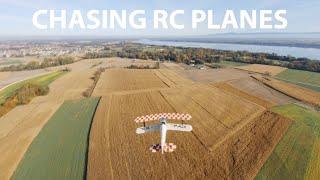 FPV Drone chasing RC Planes