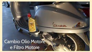 CAMBIO OLIO MOTORE E FILTRO MOTORE VESPA LX125 #vespa #tagliando