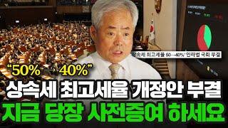 상속세 최고세율 개정안 부결, 지금 당장 사전증여 하세요 | 안수남 대표 세무사