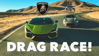 MIATA vs LAMBORGHINI - This Drag Race Is WAY Closer Than You Think