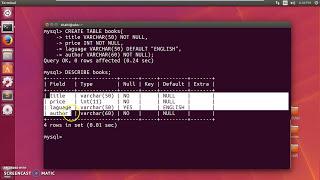 MySql Tutorial: CREATE database, add table & INSERT VALUE