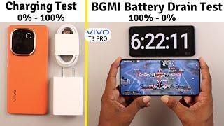 Vivo T3 Pro Battery Drain Test 100% - 0% || Vivo T3 Pro Charging Test 0% - 100%