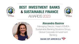 Global Finance Best Investment Banks & Sustainable Finance Awards 2023 - Bank of America