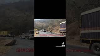 powerful SHACMAN H3000 horse working in mountain area 