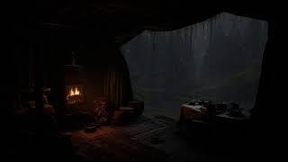 Serene Sleep in a Cozy Thunder Cave: Calming Bonfire Ambience for Peaceful Rest and Stress Relief 