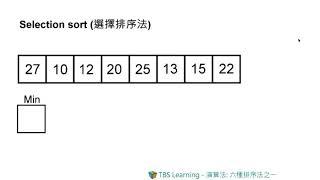 【TBS Learning】演算法-六種排序法之一:選擇排序法(selection sort)