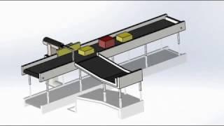 Solidworks Motion Study: Product Sorting Conveyor working animation