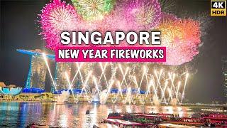 4K - Singapore New Year Fireworks | Most Beautiful New Year Fireworks Of Singapore 