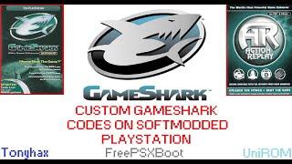 PS1 Custom gameshark codes with softmod console