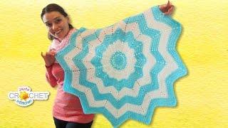 Classic Round Ripple Crochet Baby Blanket - Sunburst Pattern
