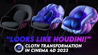 "Looks like Houdini!" Cinema 4D 2023 Cloth Transformation Effect: Turn Every Object into Cloth!