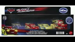 New Disney Cars 2025 Diecast Glow Racers 4-Pack