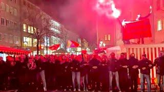 10.03.25, Nürnberg: Vemummte Antifanten zünden Pyrotechnik