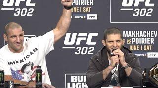 Sean Strickland REACTS to Islam Makhachev USA CHANTS & BOO'S | UFC 302 Press Conference