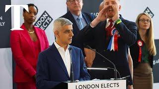 Sadiq Khan booed during victory speech at London mayoral election