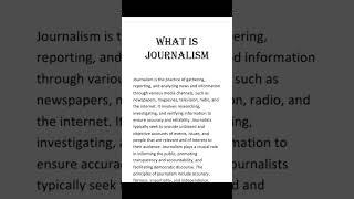 what is journalism.#journalism