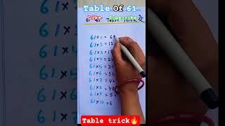 61का Table trick से/Table of 61/#viralshort #maths#youtubeshorts #trendingshorts#table #shortsfeed