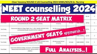 Neet counselling 2024|AIQ|Round 2|Seat Matrix|Update|Government Colleges Seats|Vjalerts|