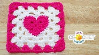 Heart at the Centre Granny Square Crochet Pattern & Tutorial The Original Pattern - Jayda InStitches