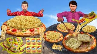 Maggi Pizza Street Food Tasty Maggi Noodles Pizza Recipe Cooking Village Food Hindi Kahaniya Comedy