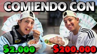 COMIENDO CON 2.000 Vs 200.000 Pesos | Es casi IMPOSIBLE