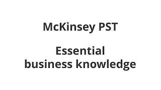 McKinsey PST essential business knowledge