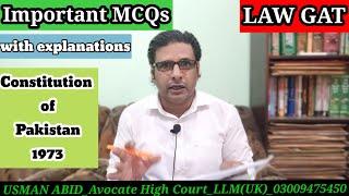 important mcqs constitution of pakistan 1973 | law gat |