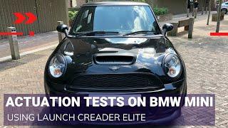 Actuation Bi Directional Tests On BMW MINI Using LAUNCH CREADER ELITE Car Diagnostics OBD2 Scanner