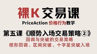 [Price Action]《回调与突破的交易策略》 | 第五课《顺势入场交易策略》②  | 价格行为完整课程 | 裸K交易课 | 老K的交易课09