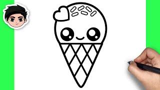 How To Draw Cute Ice Cream Cone