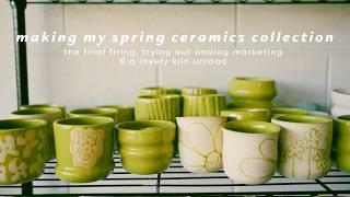 self employed artist studio vlog making my spring collection  final firing + a lovely kiln unload!