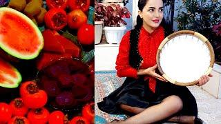 Yalda Night: A Table of Iranian Fruits and Traditional Cakes