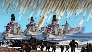 Brutal Attack! Just Arrived, 70 Russian Warships Bombarded by Hundreds of Ukrainian Guided Missiles