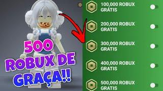 COMO GANHAR 500 ROBUX DE GRAÇA NO ROBLOX!! (Funciona!!!!!)