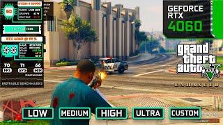 GTA 5 Enhanced - RTX 4060 | All Settings + Ray Tracing Tested | 1080p & 1440p #pcgamepasspartner