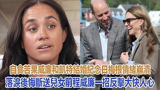 自食苦果！威廉和凱特結婚紀念日梅根情緒崩潰落淚，後悔斷送兒女前程，威廉一招反擊大快人心｜宮廷秘史｜