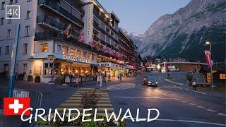 Grindelwald Switzerland  | The Most Beautiful Evening Walking Tour 4K