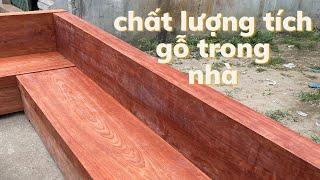 Đồ Gỗ Ngọc Vân chào thanh lý Bộ Sofa góc chữ L gỗ hương đỏ